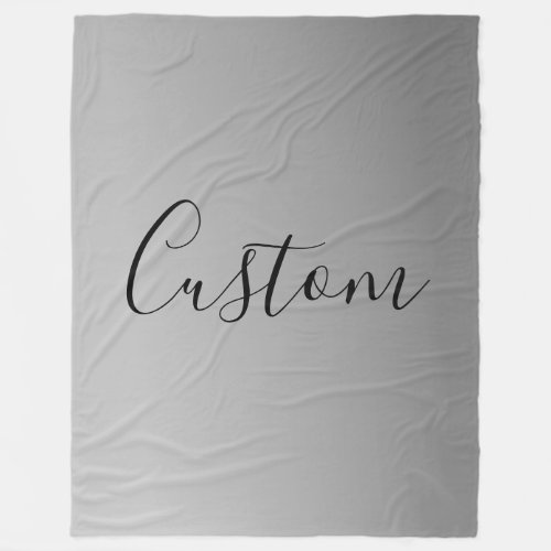 Elegant Modern Script Editable Black Text Writing Fleece Blanket