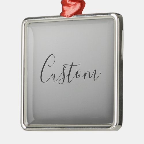 Elegant Modern Script Editable Black Text Writing Metal Ornament