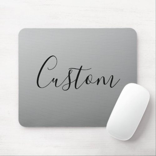 Elegant Modern Script Editable Black Text Writing Mouse Pad