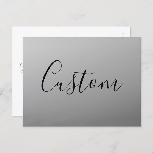 Elegant Modern Script Editable Black Text Writing Postcard