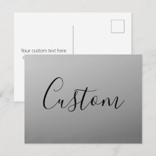 Elegant Modern Script Editable Black Text Writing Postcard