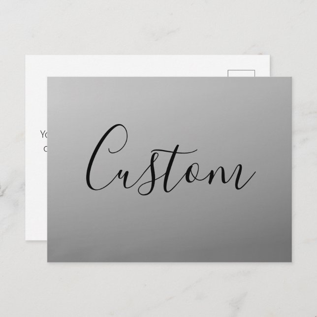 Elegant Modern Script Editable Black Text Writing Postcard (Front/Back)