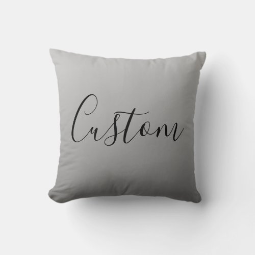 Elegant Modern Script Editable Black Text Writing Throw Pillow