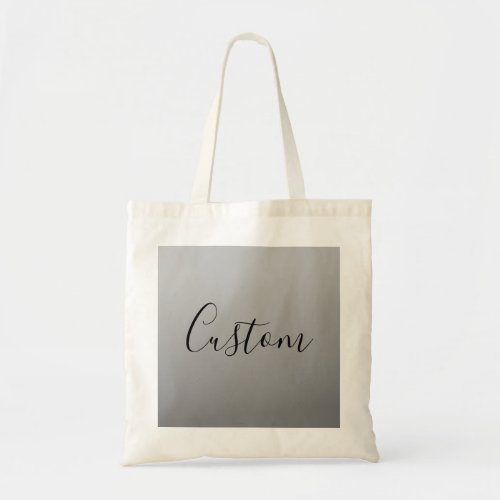 Elegant Modern Script Editable Black Text Writing Tote Bag