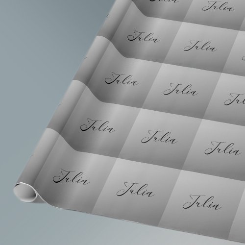 Elegant Modern Script Editable Black Text Writing Wrapping Paper