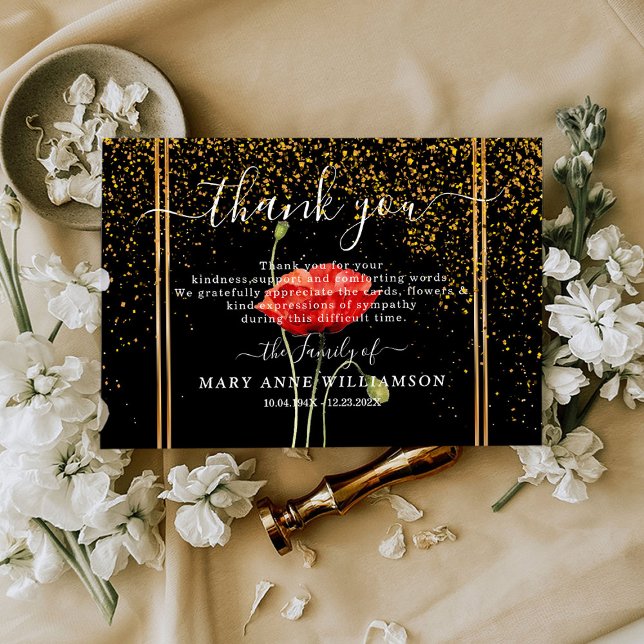 Elegant Modern Script Funeral Thank You Card (Creator Uploaded)
