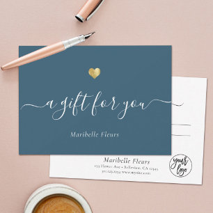 Elegant Modern Script Gold Heart Gift Certificate