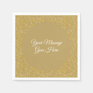 Elegant Modern Script Golden Love Hearts Confetti Napkins