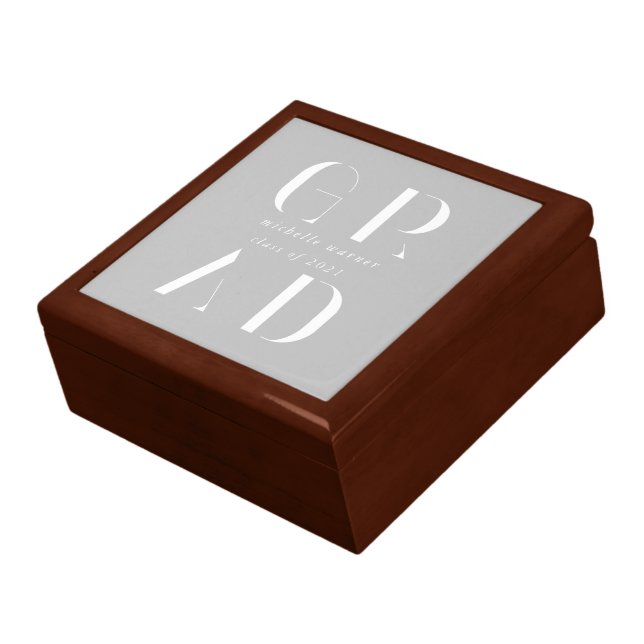 elegant modern script graduation  gift box (Side)