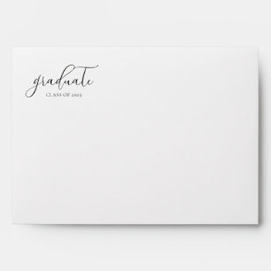Elegant Modern Script Graduation Return Address Envelope