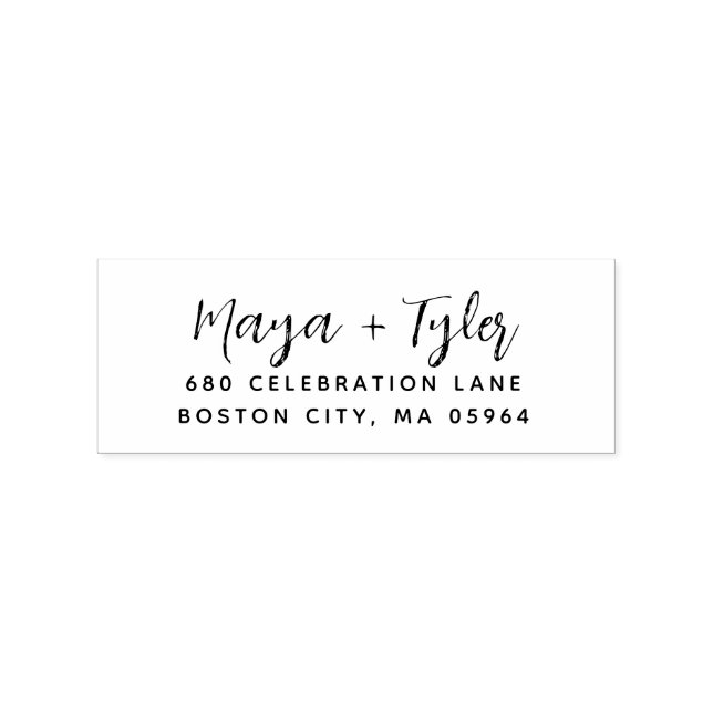 Elegant Modern Script Handwritten Address Rubber Stamp (Imprint)