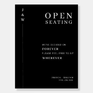 Elegant Modern Script Heart Open Seating Wedding Foam Board