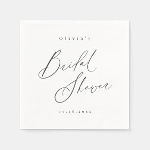 Elegant modern script minimal bridal shower napkins