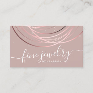 Elegant modern script minimal rose gold jewelry business card