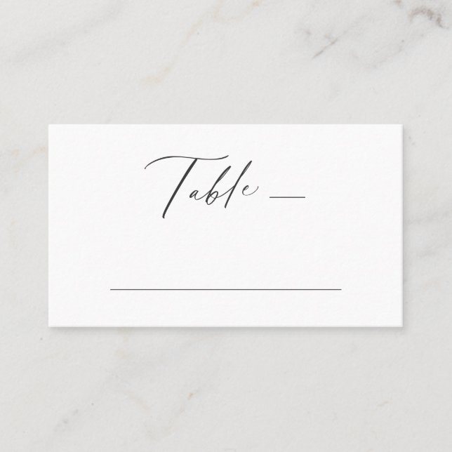 Elegant modern script minimalist wedding  place card (Front)