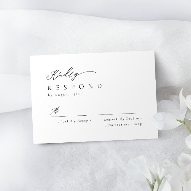Elegant modern script minimalist wedding RSVP (Elegant modern script minimalist wedding RSVP)