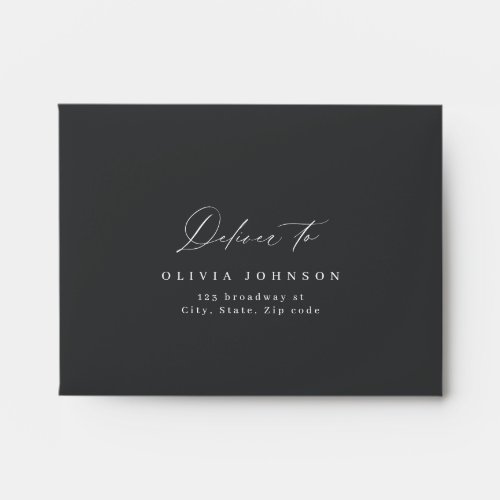 Elegant modern script minimalist wedding RSVP Enve Envelope