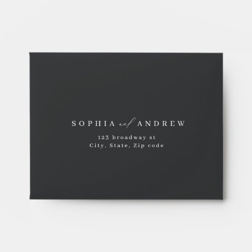 Elegant modern script minimalist wedding RSVP Enve Envelope