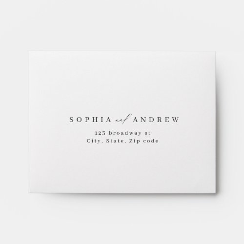 Elegant modern script minimalist wedding RSVP Envelope