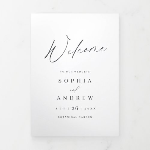 Elegant modern script minimalist wedding  Tri_Fold program