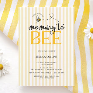 Elegant Modern Script Mommy to Bee Baby Shower Invitation