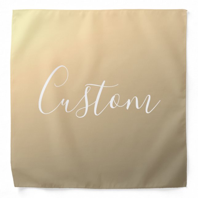 Elegant Modern Script Monogram or Word | Golden Bandana (Front)