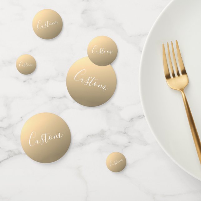 Elegant Modern Script Monogram or Word | Golden Confetti (Group)