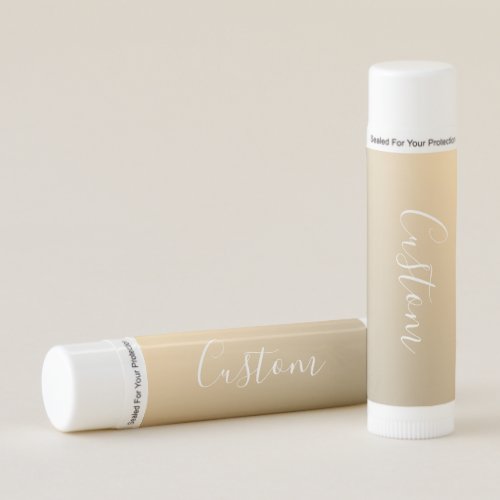 Elegant Modern Script Monogram or Word  Golden Lip Balm