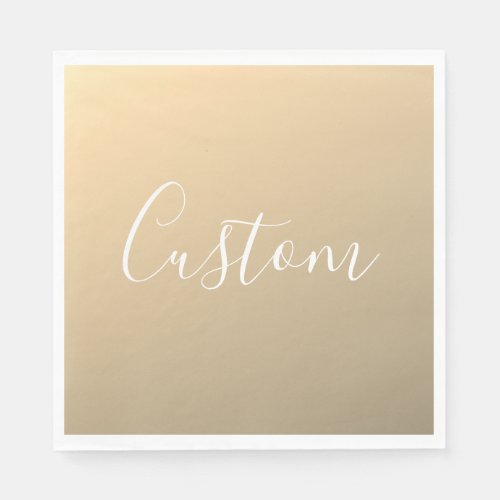 Elegant Modern Script Monogram or Word  Golden Napkins