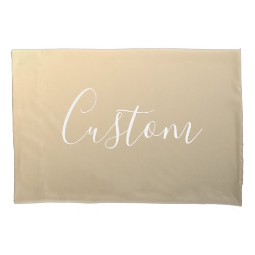 Elegant Modern Script Monogram or Word  Golden Pillow Case