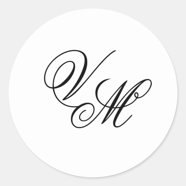 Elegant Modern Script Monogram Sticker (Front)