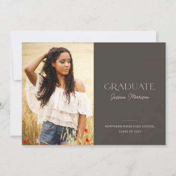 Elegant Modern Script Name Photo Graduation Party Invitation by dulceevents at Zazzle