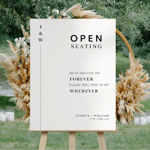 Elegant Modern Script Open Seating Wedding Foam Board