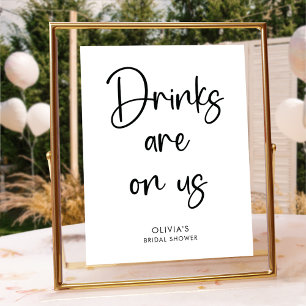 Elegant Modern Script Party Bar Sign