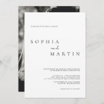 Elegant Modern Script Photo Classic Wedding Invitation<br><div class="desc">Designed to coordinate with for the «Modern Classic» Wedding Invitation Collection. To change details,  click «Personalize». View the collection link on this page to see all of the matching items in this beautiful design or see the collection here: https://bit.ly/3rQMpxU</div>