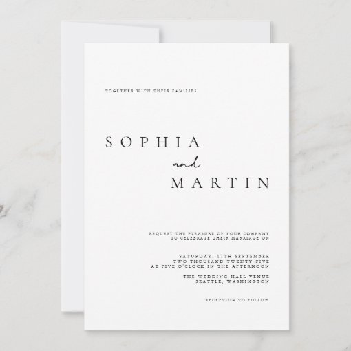 Elegant Modern Script Photo Classic Wedding Invitation | Zazzle