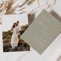 Elegant Modern Script Photo Classic Wedding Invitation