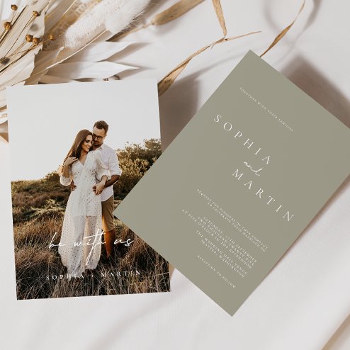 Wedding Invitations - Pink Dramatic personalized gifts for you Elegant modern script photo classic wedding invitation