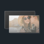 elegant modern script  photo save the date magent<br><div class="desc">modern script minimal photo save the date Magnetic card</div>