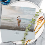 Elegant Modern Script Photo Wedding Save The Date<br><div class="desc">Modern script calligraphy with swish tail and your favorite photo wedding announcement save the date card.</div>