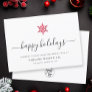 Elegant Modern Script Red Foil Snowflake Corporate Holiday Card