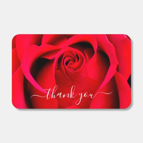 Elegant Modern Script Red Rose Floral Thank You Matchboxes