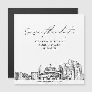 Elegant Modern Script Reno Save the Date Magnet