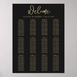 Elegant Modern Script Simple Wedding Seating Chart