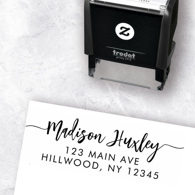 Elegant Modern Script Stylish Custom Name Self-inking Stamp (Creator Uploaded)