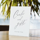 Elegant modern script wedding cards and gifts sign<br><div class="desc">Modern script minimalist wedding cards and gifts sign in charcoal black and white,  simple and elegant. 
See all the matching pieces in collection</div>