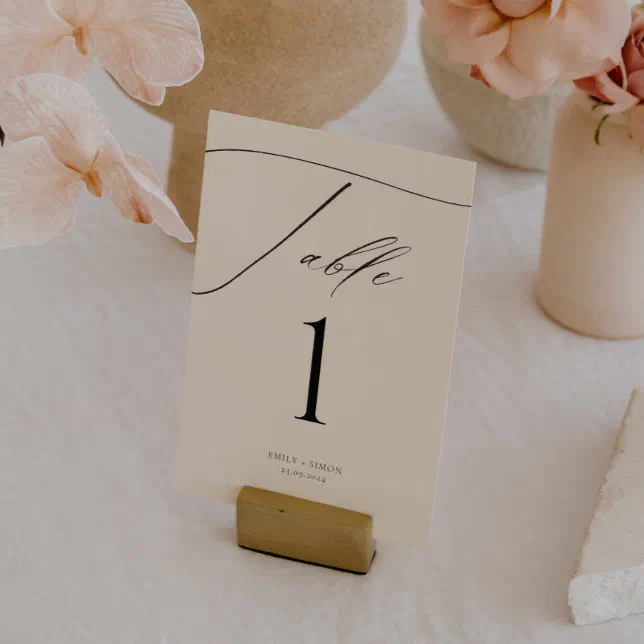 Elegant Modern Script Wedding Table Numbers | Zazzle
