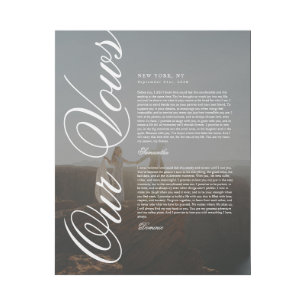 Elegant Modern Script Wedding Vows w/ Photo Gallery Wrap