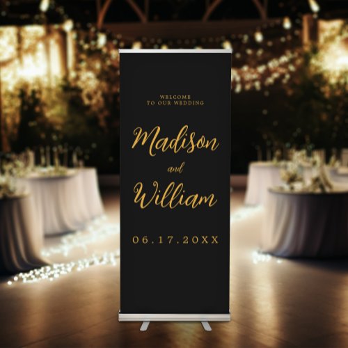 Elegant Modern Script Welcome Wedding Retractable Banner