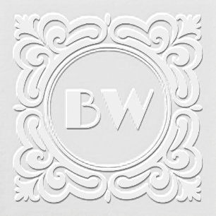 Elegant Modern Scroll Monogram Initials Embosser